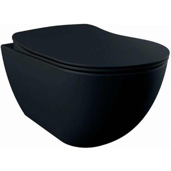 Унитаз подвесной Creavit Free черный матовый FE322-00SM00E-0000 (детальная фотография)