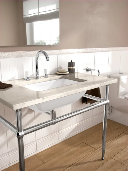 Раковина Villeroy & Boch Loop & Friends 60 см альпийский белый с покрытием CeramicPlus 616300R1 (детальная фотография), современные, hi-tech