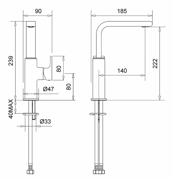 Смеситель для раковины Migliore Tenesi высокий закругленный излив 25417 (детальная фотография), для раковины