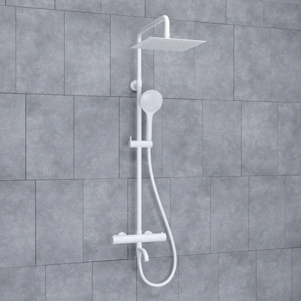 Душевая стойка WasserKRAFT белая матовая A188.254.155.WM Thermo (детальная фотография), белые