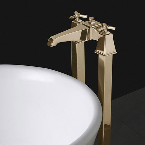 Смеситель для ванны с ножками, лейкой и шлангом Devon&Devon Time 2TIME235 (детальная фотография), хром, золото, другие