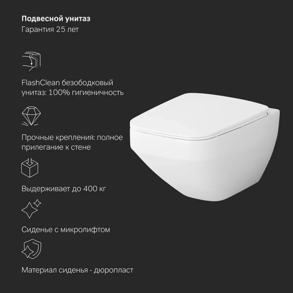 Унитаз с инсталляцией Am.Pm Inspire 2.0 с сиденьем микролифт и сенсорной клавишей IS450A38.50A1700 (детальная фотография) index_2