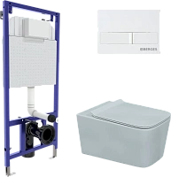 Унитаз с инсталляцией BERGES Floe кнопка L1 белая