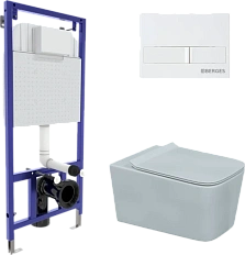 Унитаз с инсталляцией BERGES Floe кнопка L1 белая