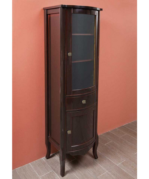 Шкаф, петли справа, цвет тёмное дерево глянец, фурнитура бронза, La Beaute Joanna CJO.Dx.MOK.BR (детальная фотография)