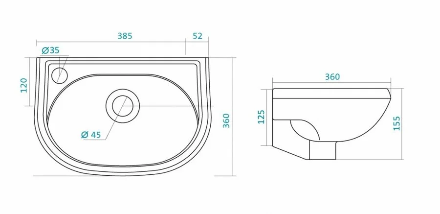 Раковина Santek Бриз 1WH11044 (детальная фотография), современные, hi-tech