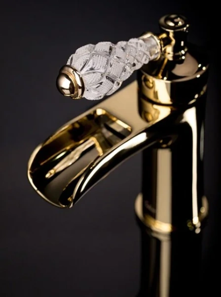 Смеситель для раковины Boheme Vogue Crystal золото 211-CRST (детальная фотография), золото