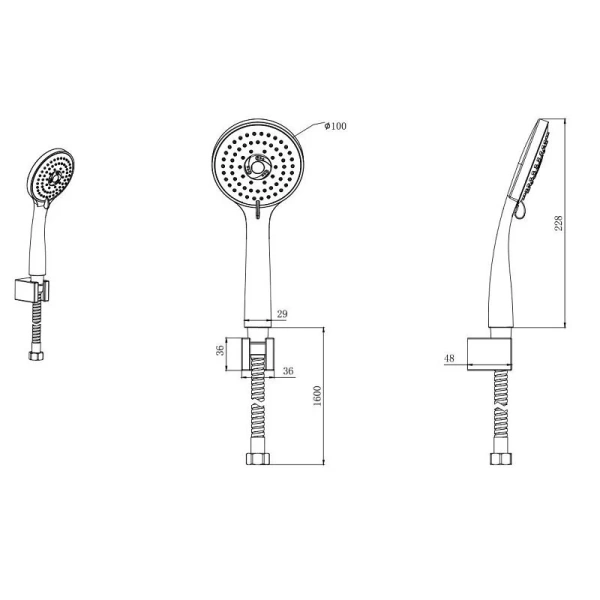 Душевой комплект Акватек Вега хром AQ1034CR (детальная фотография), хром