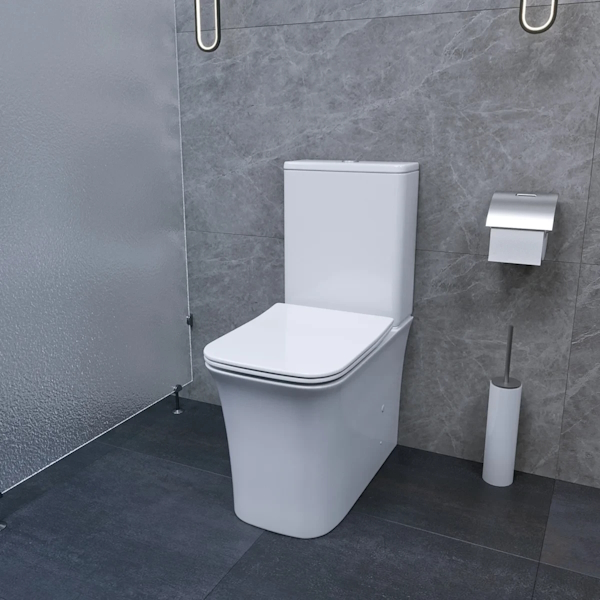 Унитаз компакт Ceruttispa Marmolada белый CT7777 (детальная фотография), с бачком