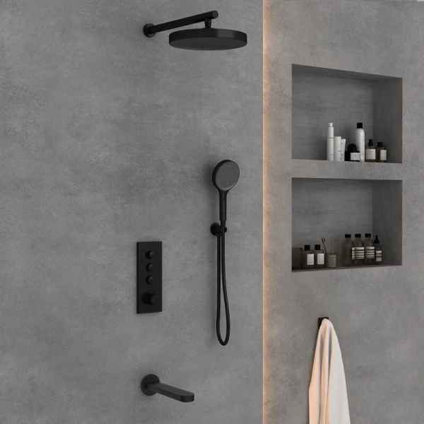 Душевой комплект Vincea Inspire черный VSFW-433TI5MB (детальная фотография), душевые комплекты, наборы