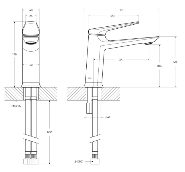 Смеситель для раковины Cezares Liner хром LINER-LS-01-W0 (детальная фотография), для раковины