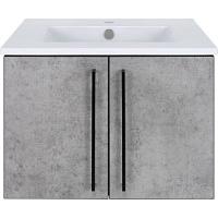 Тумба под раковину подвесная Misty Rock 60 см бетон светло-серая