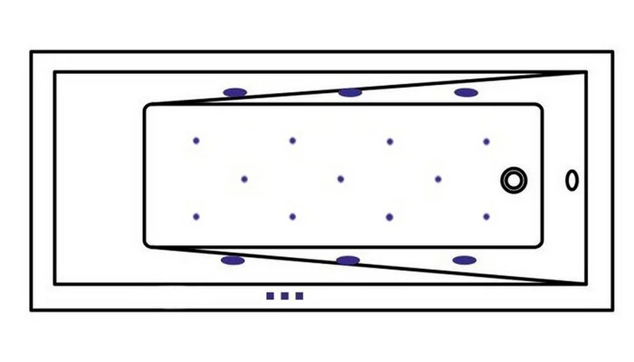 Ванна гидромассажная Whitecross Wave Relax, 180 х 80 см, увеличенная толщина акрила, усиленная армировка, белый/золото, 0101.180080.100.RELAX.GL (детальная фотография), современныe, hi-tech