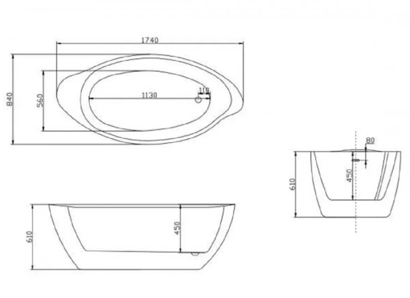 Ванна акриловая, цвет Brown Wood, Lagard Versa lgd-vsa-bw (детальная фотография), акриловые