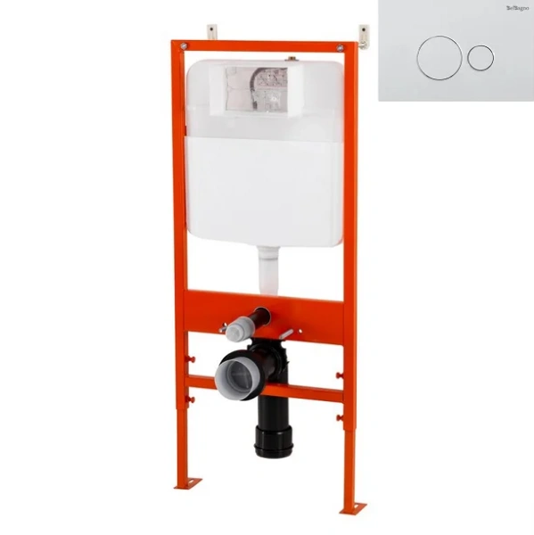 Инсталляция для унитаза BelBagno с кнопкой смыва белый глянец BB026/BB082BL (детальная фотография)