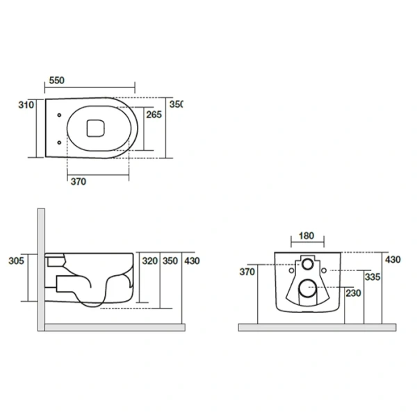 Схема (детальная фотография), без бачка, со скрытым бачком