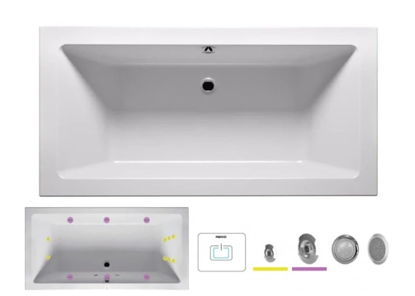 Ванна гидромассажная Riho Lusso 200 x 90 см, FLOW2 BA6000500000000_FLOW2 (детальная фотография)