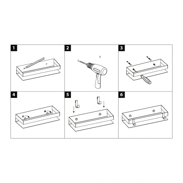 Полочка для ванной Lemark Shelf Line черная 9772053 (детальная фотография), металлические
