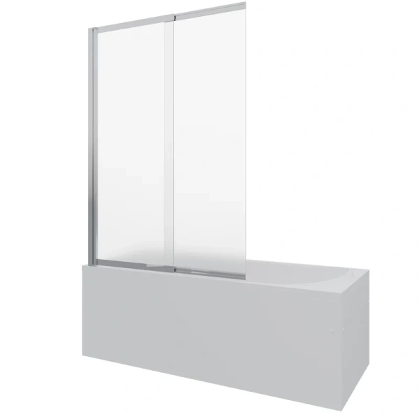 Шторка для ванны Berges River S Slider 98х145 см матовое стекло, профиль хром 065021 (детальная фотография), матовые