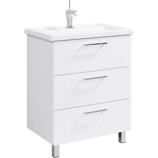 Тумба с раковиной напольная Aqwella Манчестер MAN01073 70 см с тремя ящиками (детальная фотография)