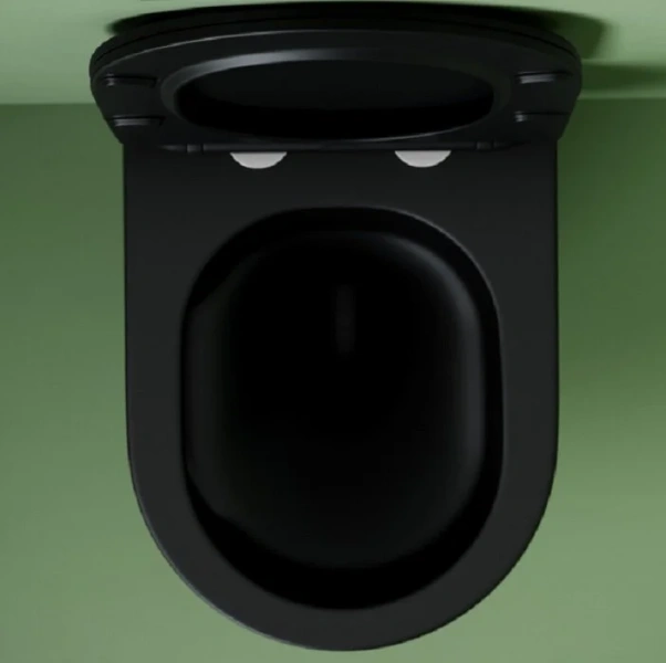 Унитаз подвесной Ceramica Nova Uno черный матовый CN11001TMB (детальная фотография), без бачка, со скрытым бачком