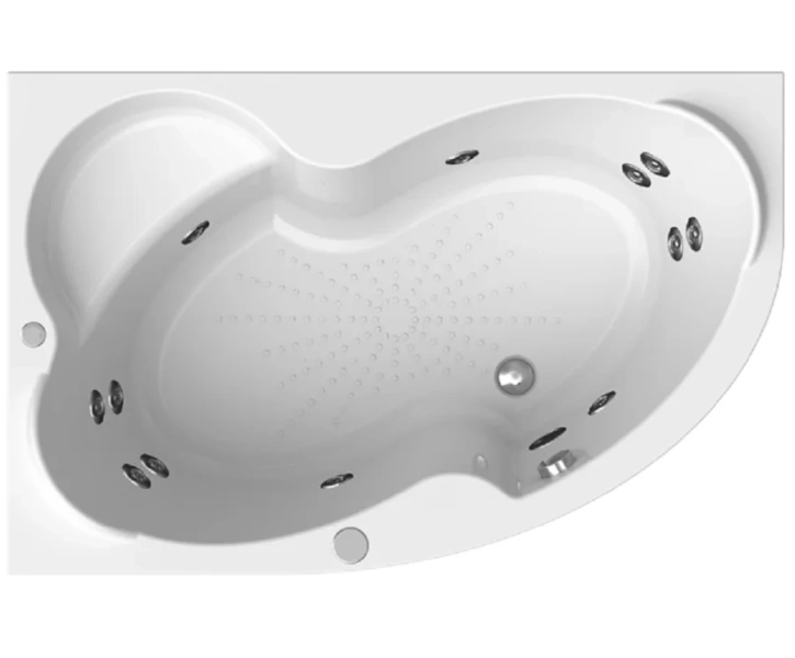 Ванна гидромассажная акриловая Vannesa Massage Ирма, 150 х 97 см, система баланс хром, левая/правая 2-76-2-1-9-216 (детальная фотография)
