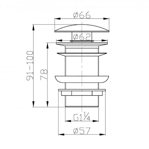 Донный клапан для раковины BelBagno с системой клик-клак, золото BB-SC-ORO (детальная фотография), в наличии