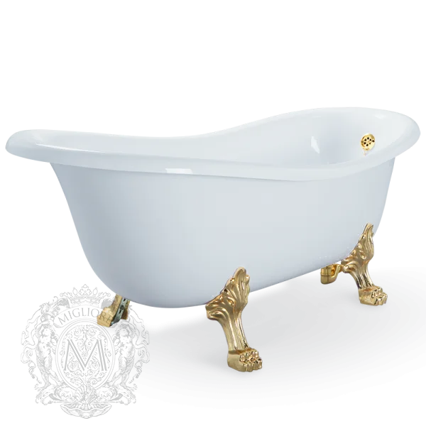 Ванна из искусственного камня Migliore Bella 170х80 см фурнитура хром 24624 (детальная фотография), искусственный камень