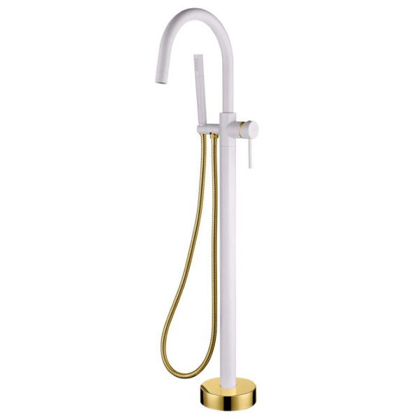 Смеситель для ванны Boheme Uno белый/золото 469-WG (детальная фотография)