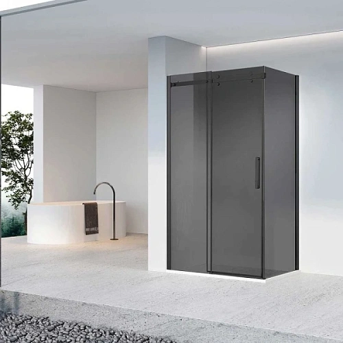 Душевой уголок Vincea Como-N 160х90 см профиль черный стекло тонированное - фото 1