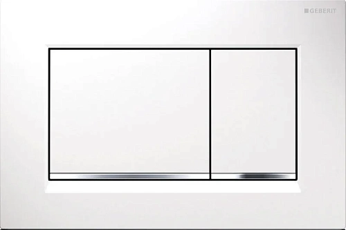 Клавиша смыва Geberit Omega 30 белая/полоска хром глянец - фото 2
