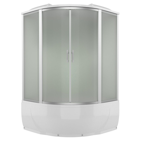 Душевой бокс, задние стенки серебристые, стекло матовое, Erlit Comfort ER 4350T-W3 ER4350T-W3 (детальная фотография), четверть круга