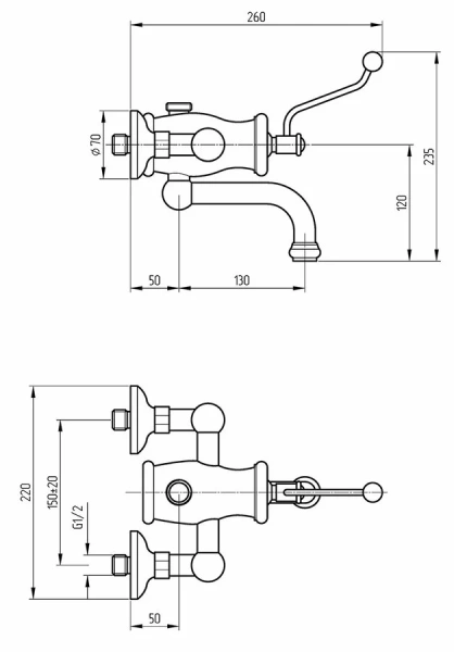 Смеситель для ванны Migliore Vivaldi бронза 19537 (детальная фотография), для ванны