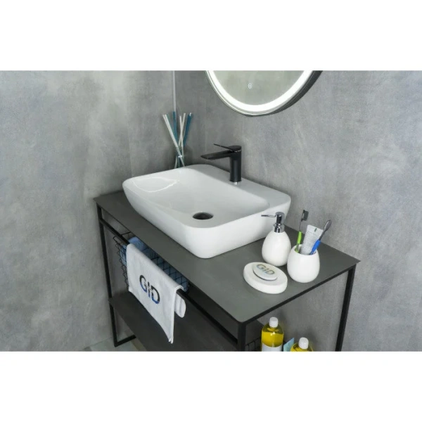 Раковина GID Geometrico N9047 55 см белая 51184 (детальная фотография), белые