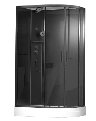 Душевая кабина Timo Ilma 120х80 см левая черная - фото 3