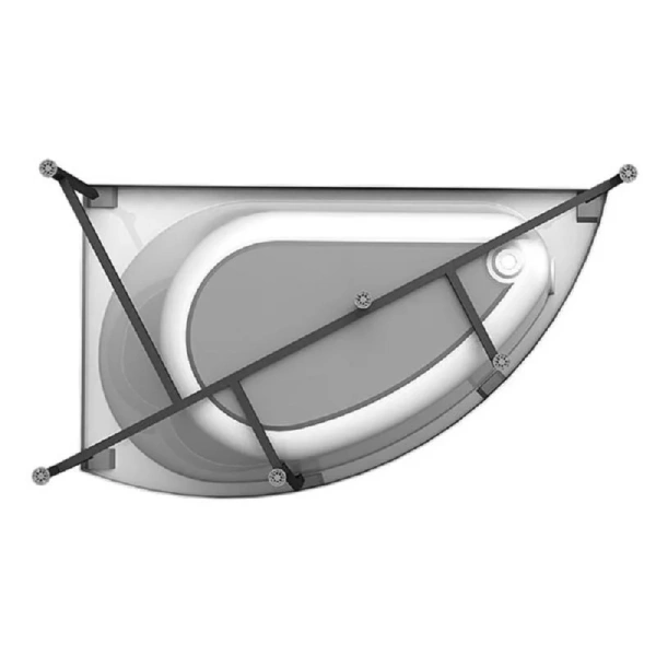 Ванна гидромассажная акриловая Vannesa Massage Бергамо левая/правая, 168 х 100 см, система актив хром 2-77-2-1-0-215 (детальная фотография), белые