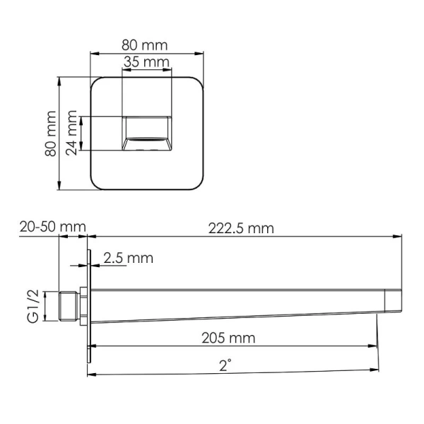 Смеситель для ванны WasserKRAFT Ems с лейкой A7651.303.305.280.197.207 (детальная фотография), современные, hi-tech