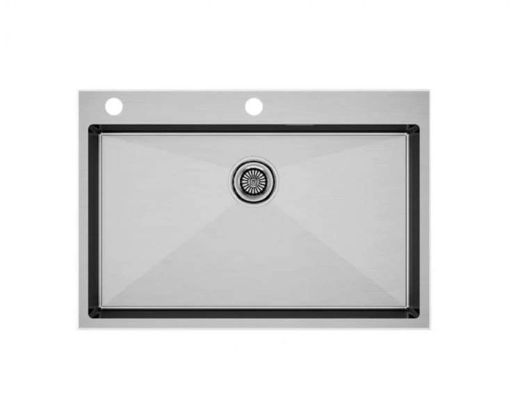 Мойка для кухни Paulmark Kroner-Edge 75 см нержавеющая сталь PM777551-BS (детальная фотография)