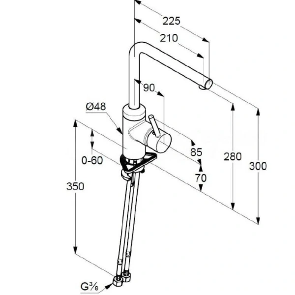Смеситель для кухни Kludi L-ine черный матовый 428143977 (детальная фотография), для кухни