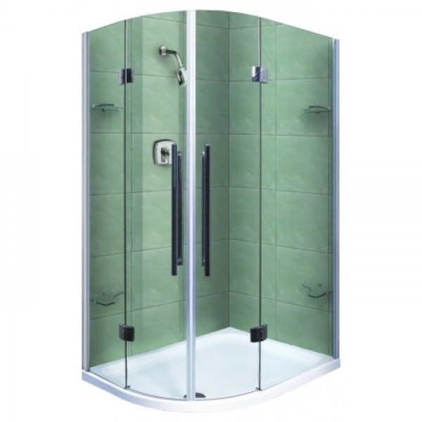 Душевой уголок Wasserfalle F-2004 (детальная фотография), полукруглые, четверть круга, асимметричные