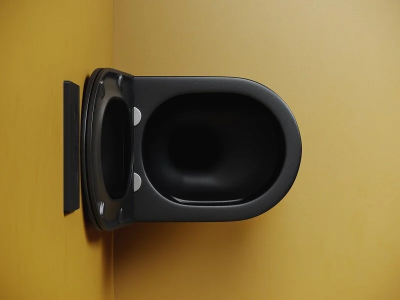 Унитаз подвесной Ceramica Nova Vogue черный матовый CN4008TMB (детальная фотография), фарфор, керамика