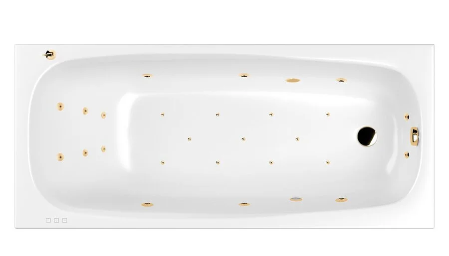 Ванна гидромассажная Whitecross Layla Ultra, 180 х 80 см, увеличенная толщина акрила, усиленная армировка, белый/золото, 0102.180080.100.ULTRA.GL (детальная фотография)
