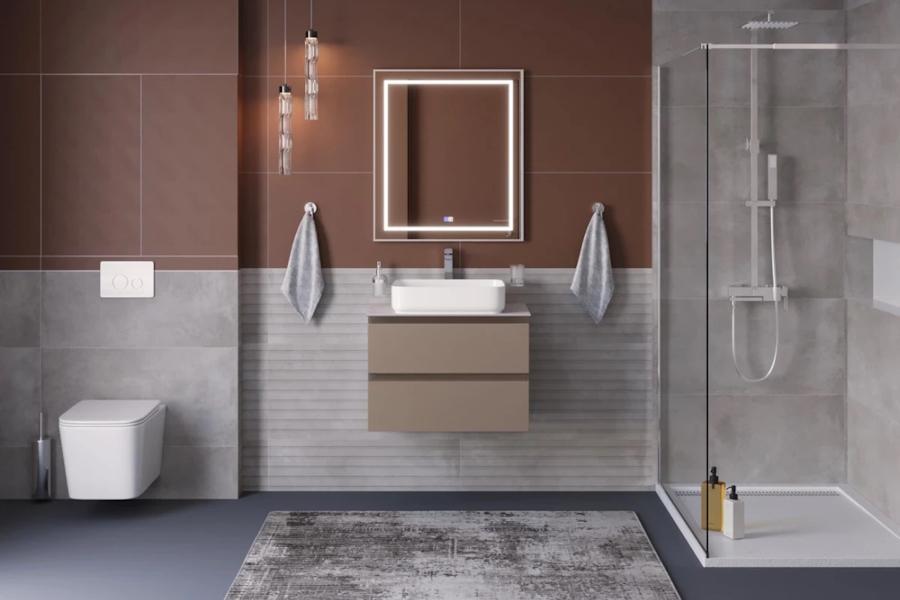 Тумба под раковину подвесная BelBagno Kraft 60 см бежевый матовый KRAFT-600-2C-SO-СO (детальная фотография), подвесная, пристенная