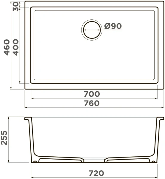 Мойка для кухни Omoikiri Okinoshima 76-U/I SB 76 см smoky blue 4997148 (детальная фотография), врезные