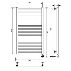 Полотенцесушитель водяной Ника Modern 100x50 см хром
