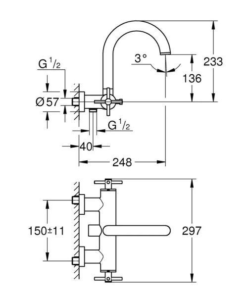 Смеситель для ванны Grohe Atrio 25010  (детальная фотография), для ванны
