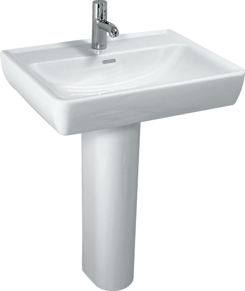 Раковина Laufen Pro 60 см с 1 отверстием для смесителя 8.1895.2.000.104.1 (детальная фотография), белые