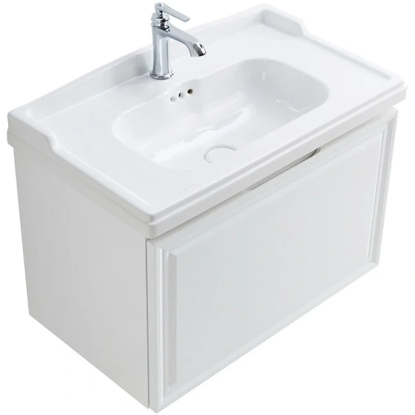 Тумба под раковину подвесная Cezares Giubileo 80 см bianco lucido GIUBILEO-800-1C-SO-BL (детальная фотография), классика, ретро