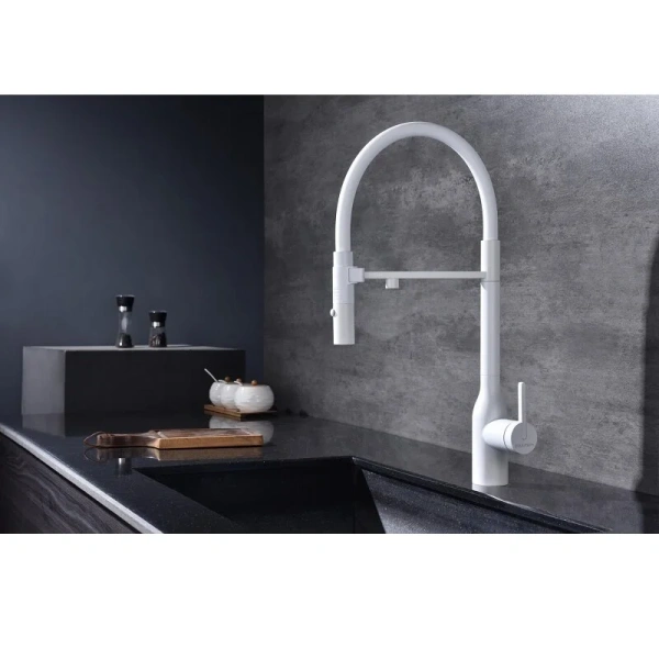 Смеситель для питьевой воды Paulmark Magneto One белый матовый Ma213188-WH (детальная фотография), современные, hi-tech