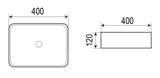 Раковина Azario 40 см накладная AZ-4322 (детальная фотография), современные, hi-tech